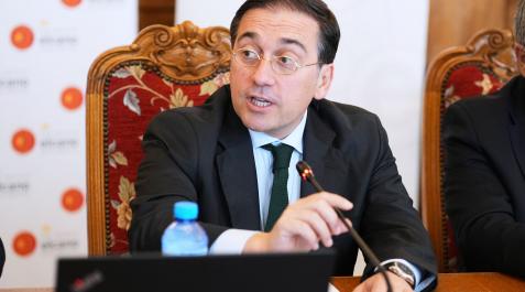josé manuel albares José Manuel Albares inaugura el curso de la Universidad Internacional Menéndez Pelayo, 'El mundo tras la guerra de Ucrania', en el Palacio de la Magdalena, este lunes 4 de julio
