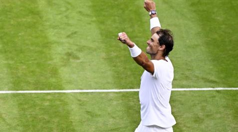 Nadal Rafa Nadal celebra su victoria ante Taylor en Wimbledon