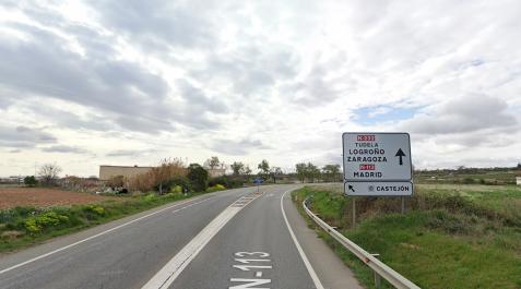 N113Castejon Tramo de la N112 con Castejón a la izquierda