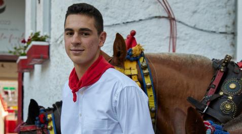 Javier Insausti en el patio de caballos antes de la novillada de ayer Javier Insausti en el patio de caballos antes de la novillada de ayer