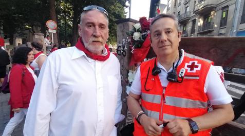 Daniel Jimeno Juan Antonio Jimeno y Nacho Sánchez, técnico sanitario de Cruz Roja.