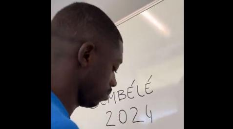 Ousmane Dembélé durante el vídeo de su renovación con el Barça Ousmane Dembélé durante el vídeo de su renovación con el Barça