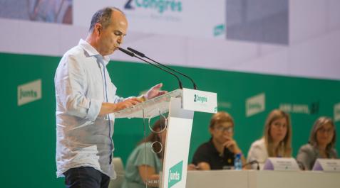 Jordi Turull El secretario general de Junts Per Catalunya, Jordi Turull, interviene este sábado en el congreso de la formación, en L`Hospitalet de Llobregat