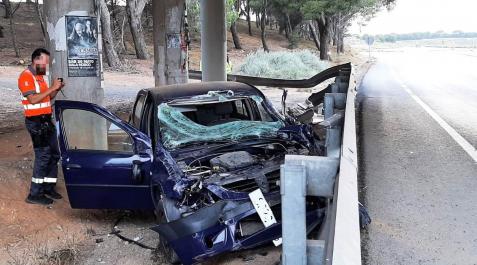 tudela Estado en el que ha quedado el vehículo tras el accidente