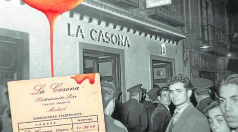 Tarjeta de La Casona y fotografía de la taberna en 1955 Tarjeta de La Casona y fotografía de la taberna en 1955