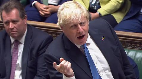 Boris Johnson, durante su despedida en la Cámara de los Comunes Boris Johnson, durante su despedida en la Cámara de los Comunes