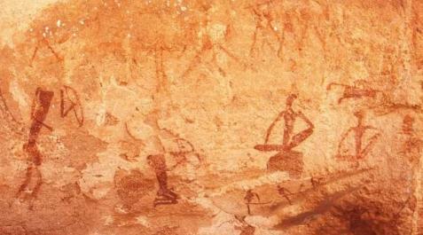 Pintura rupestre en Twyfelfontein, Namibia Pintura rupestre en Twyfelfontein, Namibia