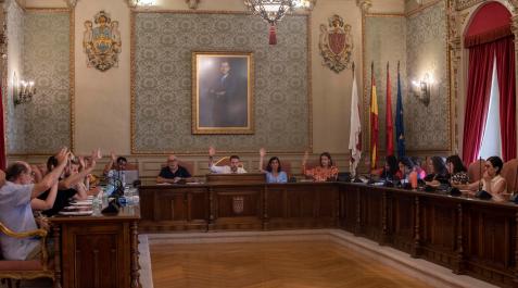 Instante de la sesión del pleno del Ayuntamiento de Tudela celebrada ayer