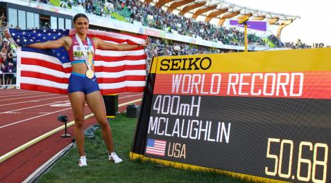 Sydney McLaughlin La medalla de oro en 400 metros vallas, la norteamericana Sydney McLaughlin