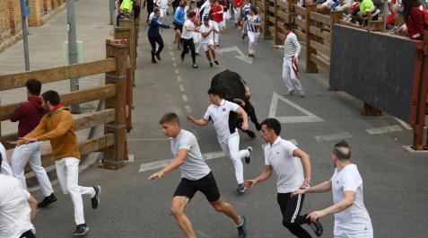 Imagen del quinto encierro de Tudela 2022./