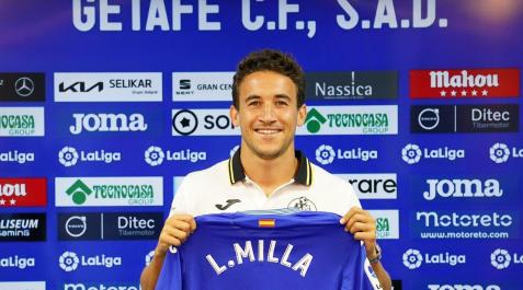 Milla Luis Milla, en su presentación como jugador del Getafe