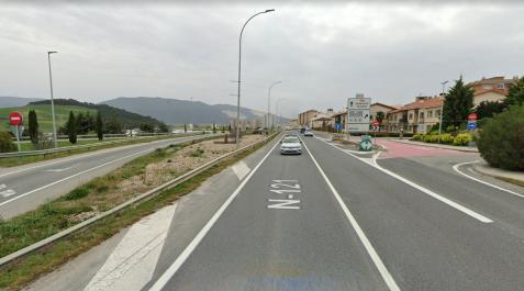 n-121 La carretera N-121, a su paso por Beriáin