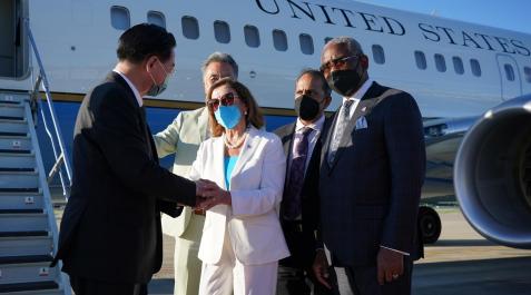nancy pelosi Nancy Pelosi, momentos antes de dejar Taiwán este miércoles