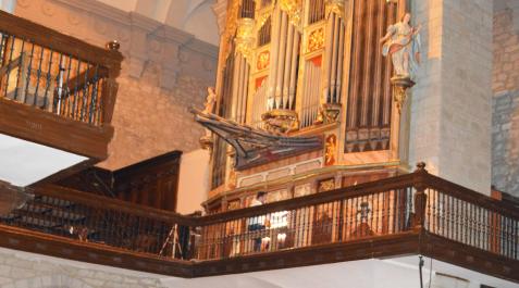 Organos El órgano barroco que acoge la iglesia de Larraga, protagonista de los cuatro conciertos del ciclo