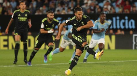 Un momento del partido Celta - Real Madrid