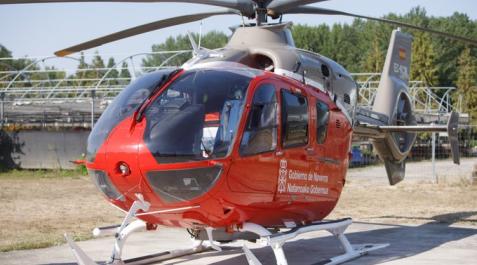 HELICOPTERO-EMERGENCIAS El ciclista accidentado ha sido trasladado en helicóptero al Hospital Universitario de Navarra