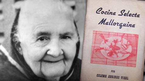 coloma-abrinas Coloma Abrinas junto a la portada de su libro 'Cocina selecta mallorquina'