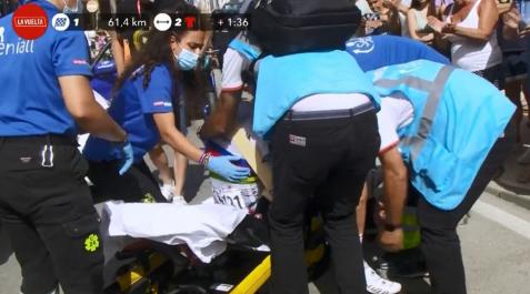 Caída de Julian Alaphilippe en la Vuelta Caída de Julian Alaphilippe en la Vuelta