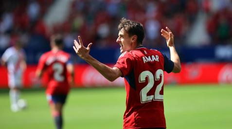 OROZ Aimar Oroz celebra su gol, que supuso el 1-0 ante el Rayo Vallecano