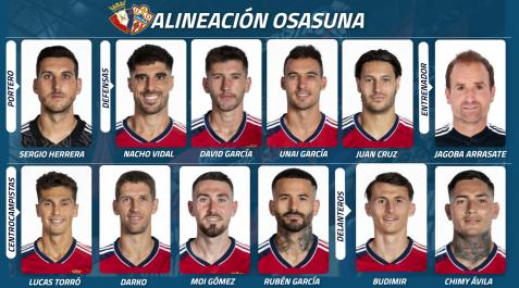 Alineaciónbuena Alineaciones confirmadas del Almería - Osasuna en la jornada 5 de Liga