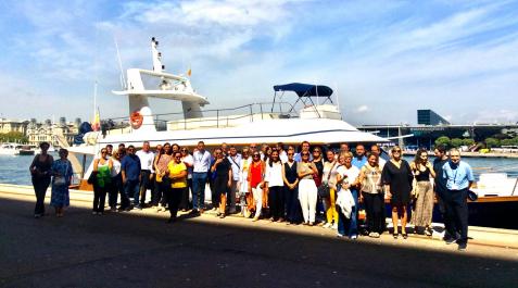 Maritimo Delegación de empresas navarras, la Cámara de Comercio y el Gobierno foral tras la visita marítima al Puerto de Barcelona