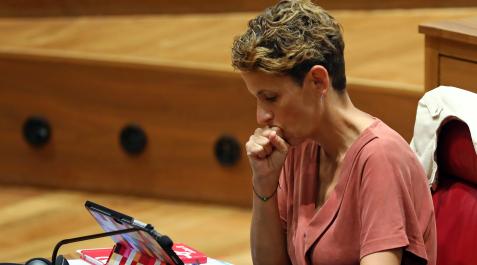 ChiviteDulanz La presidenta del Ejecutivo navarro, María Chivite, en un pleno del Parlamento de Navarra anterior