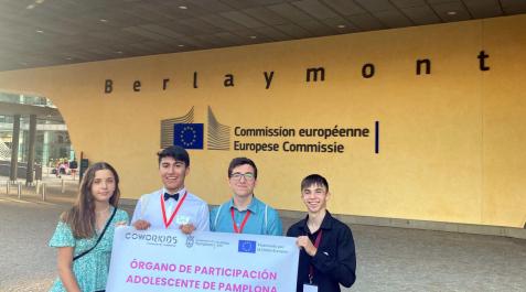 Alexia Cilveti, Steven René Morocho, Miguel Arizcuren y Daniel Arzoz, en Bruselas Alexia Cilveti, Steven René Morocho, Miguel Arizcuren y Daniel Arzoz, en Bruselas