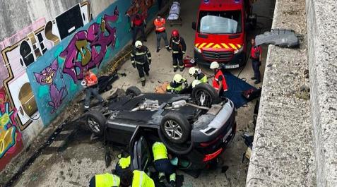 Accidente Estado en elq ue quedó el automóvil tras el accidente