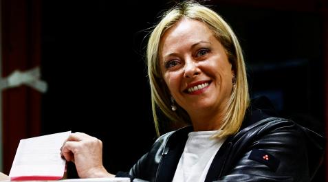 Giorgia Meloni durante las elecciones de Italia Giorgia Meloni durante las elecciones de Italia