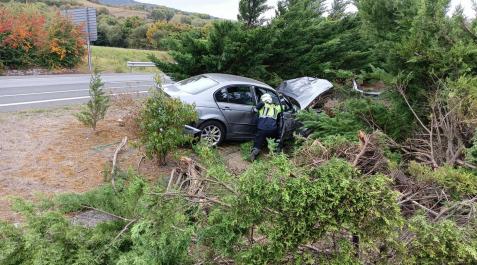 El coche accidentado en la A-10 Accidente