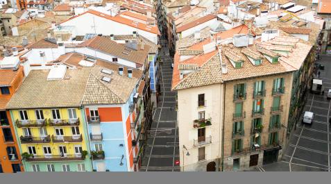 CViejo Vista general del Casco Antiguo de Pamplona