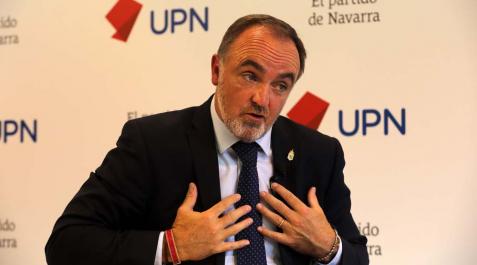 Javier Esparza, durante la entrevista Javier Esparza, durante la entrevista