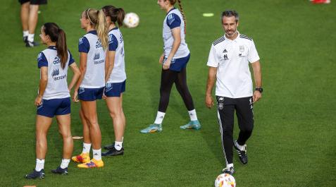 Vilda Jorge Vilda, este martes 4 de octubre durante el entrenamiento en Las Rozas