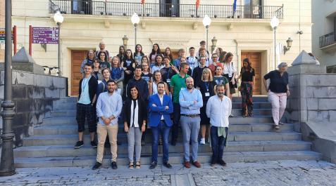 20221004_131637 Los alumnos y profesores del programa Erasmus, en su visita a la Casa Consistorial de Tudela.