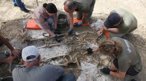 Un momento de los trabajos realizados en las exhumaciones de Paternáin Un momento de los trabajos realizados en las exhumaciones de Paternáin