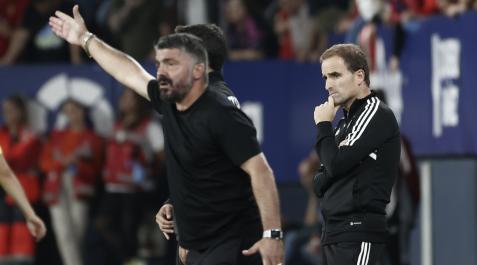 Jagoba Arrasate y Genaro Gattuso, en El Sadar Jagoba Arrasate