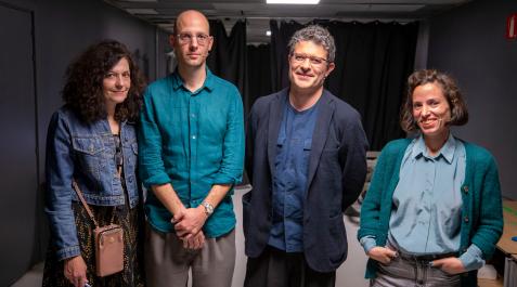 Desde la izda., Susana Blas, Carlos Irijalba, Asier Mendizabal y June Crespo, ayer en Baluarte Desde la izda., Susana Blas, Carlos Irijalba, Asier Mendizabal y June Crespo, ayer en Baluarte