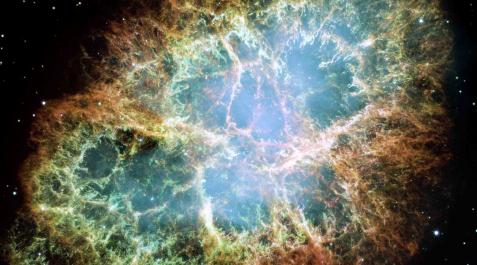 La Nebulosa del Cangrejo, uno de los objetos más interesantes y mejor estudiados en astronomía, son los restos de la muerte de una estrella, la supernova de 1054AD. La Nebulosa del Cangrejo, uno de los objetos más interesantes y mejor estudiados en astronomía, son los restos de la muerte de una estrella, la supernova de 1054AD.