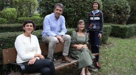 pastoral-penitenciaria los voluntarios de la pastoral penitenciaria Paula Martínez Custardoy, Javier Rázquin Jaca, Begoña Deán Pinedoy Alicia Saenz Mendía, en el Seminario de Pamplona