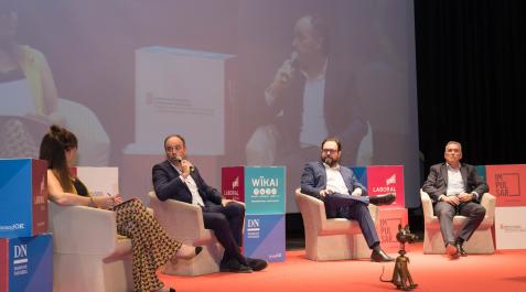 De izquierda a derecha: Belén Galindo Lizaldre, José Ramón Íñigo San Marcelino (TRASA), Miguel Ángel Cubero Márquez (Ingredalia), y Jorge Moreno Virto (Florette) De izquierda a derecha: Belén Galindo Lizaldre, José Ramón Íñigo San Marcelino (TRASA), Miguel Ángel Cubero Márquez (Ingredalia), y Jorge Moreno Virto (Florette)