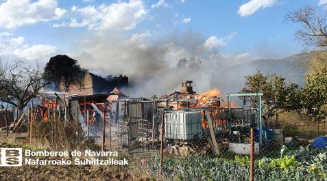 Imagen de la zona de huertas incendiada en Arbizu Imagen de la zona de huertas incendiada en Arbizu