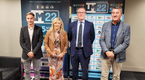 Murallas2022 De izzda. a dcha., NMiguel Sabalza, María Caballero, Miguel Navarrete y Javier Hoyos durante la presentación de la carrera