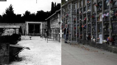Comparativa del cementerio de San José entre 1980 y 2022 Comparativa del cementerio de San José entre 1980 y 2022
