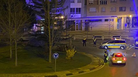 Imagen de un control de alcoholemia de Policía Municipal en Pamplona Imagen de un control de alcoholemia de Policía Municipal en Pamplona