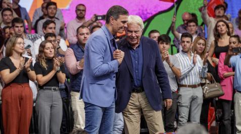 Pedro Sánchez y Felipe González Pedro Sánchez y Felipe González, en Sevilla en un acto para conmemorar el 40 aniversario de la victoria electoral del PSOE de 1982