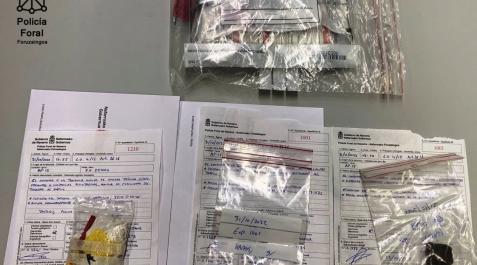 Imagen de la droga requisada en el control de la Policía Foral en Marcilla Imagen de la droga requisada en el control de la Policía Foral en Marcilla