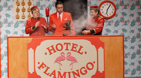 HOTEL FLAMINGO Humor y teatro gestual en 'Hotel Flamingo', esta tarde en Zizur Mayor.