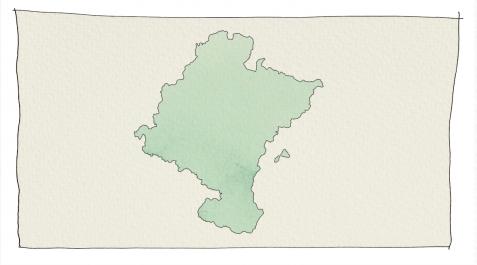 Ilustración del mapa de Navarra Ilustración del mapa de Navarra
