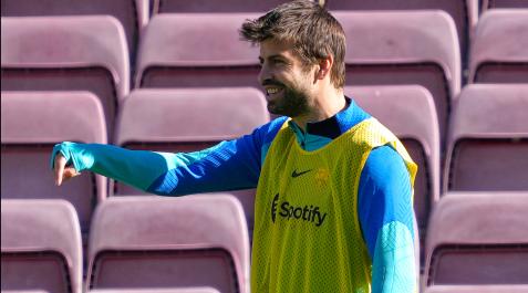 gerard-pique El defensa del FC Barcelona, Gerard Piqué, durante el entrenamiento para preparar su último partido en el Nou Camp ante la UD Almería