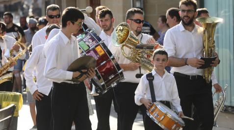Una agrupación musical navarra durante la concentración del pasado mes de julio en Sangüesa. Una agrupación musical navarra durante la concentración del pasado mes de julio en Sangüesa.